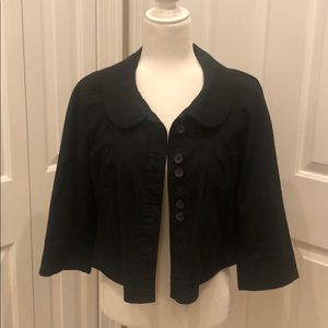 Anthropologie Hinge Crop Black Cotton Jacket